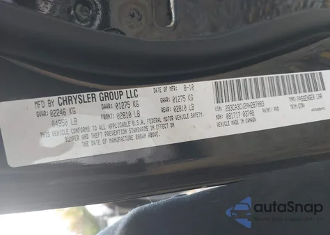 2010 Dodge Charger Sxt из США, поврежденный, VIN 2B3CA3CV2AH287083